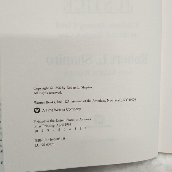 The Search for Justice By Rober L. Shapiro and Larkin Warren Hardcover Book - Picture 2 of 3